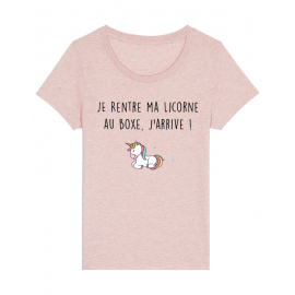 tee shirt femme licorne rose
