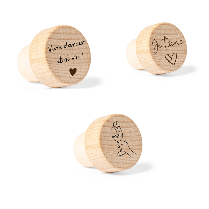 Lot bouchon vin personnalisé