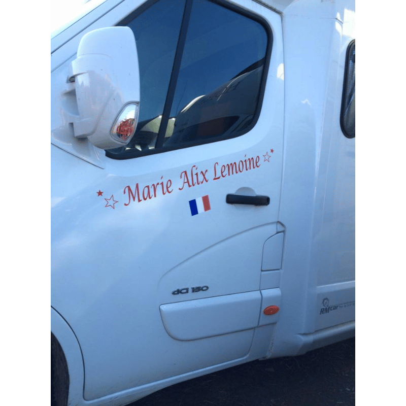 lettrage adhésif poru portière camion