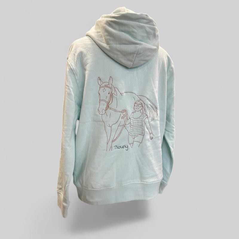 Sweat brodé photo cheval Sweat brodé photo cheval