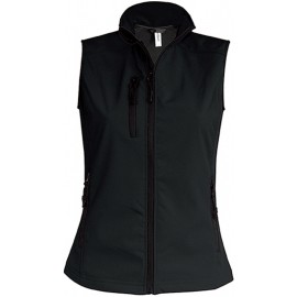 Broderie sans manche softshell noir