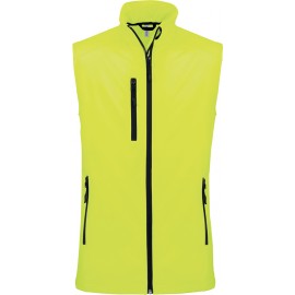 sans manche softshell jaune fluo pour broderie